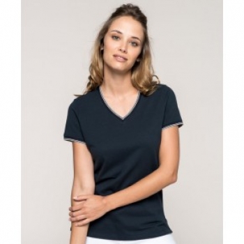 BPS Kariban  Piqu V-Neck T-Shirt (Damen)